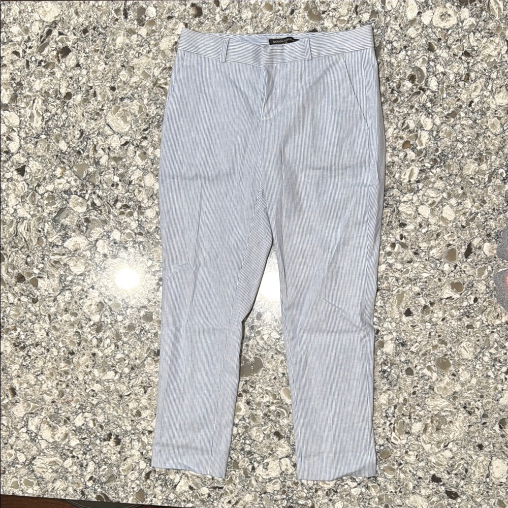 Banana Republic Blue and White Striped Pants EUC